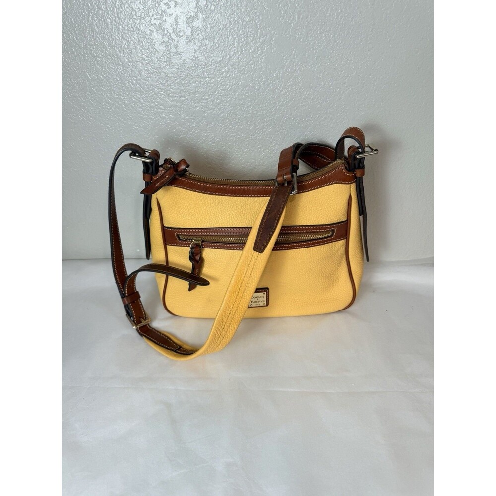 Dooney & Bourke Pebble Grain Piper Crossbody Bag Yellow Sunflower Leather